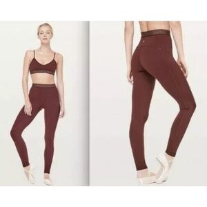 Lululemon athletica principal Dancer midnight maroon size 4 28 rare gold waist